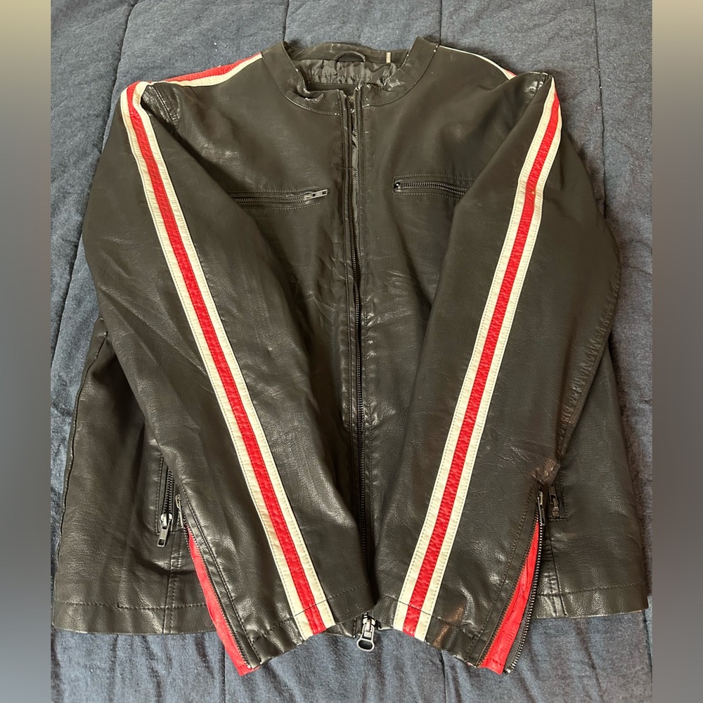Preloved Wilson’s Leather Racing Stripe Jacket